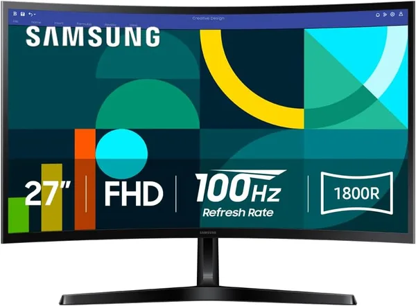 Samsung Essential S3 S27D36 (27" curvo 1800R, Full HD, 100 Hz)